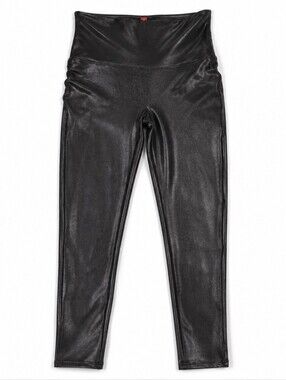 SPANX Women’s XL Black Faux Leather Leggings High Rise Moto Rocker Chic